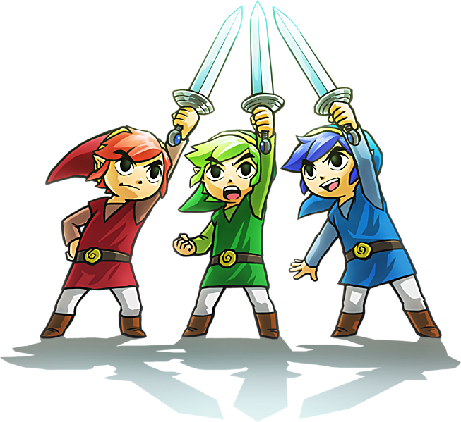 The Left Is From The Legend Of Zelda - Legend Of Zelda Triforce Heroes (653x599)