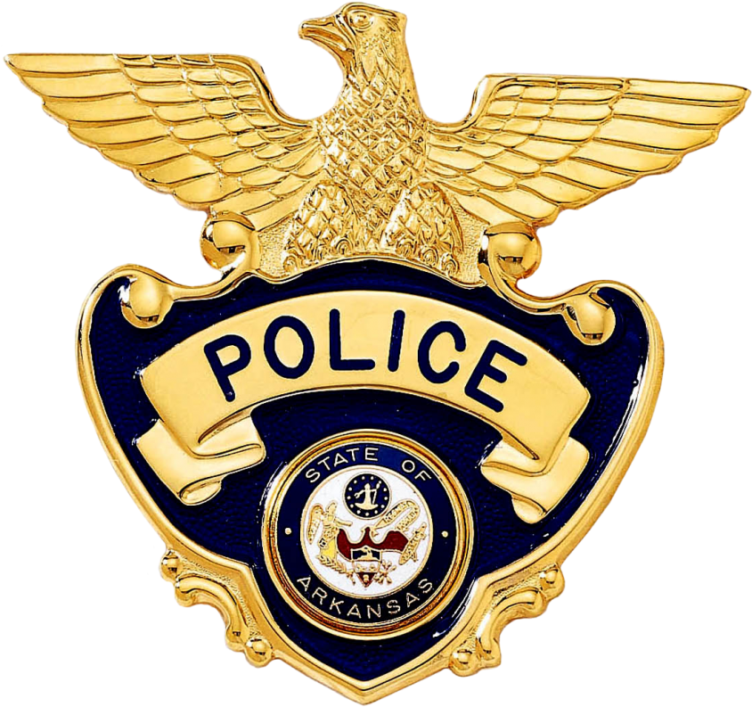 Cap Badge With Eagle Atop A Shield - State Seal Of Arkansas (850x796)