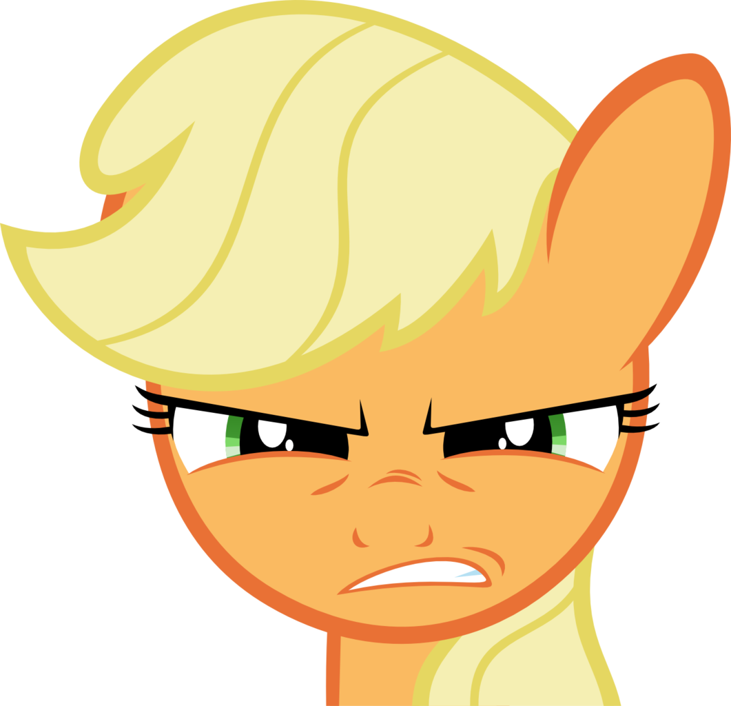 Angry, Applejack, Artist - Applejack Stker (1400x1351)