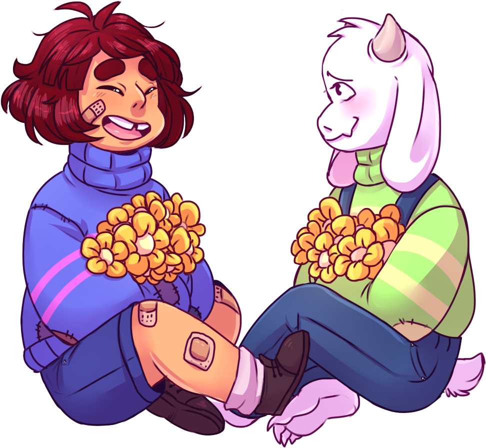 My Personal Designs I Have Of Frisk And Asriel Uwu - Cartoon (1000x1000)