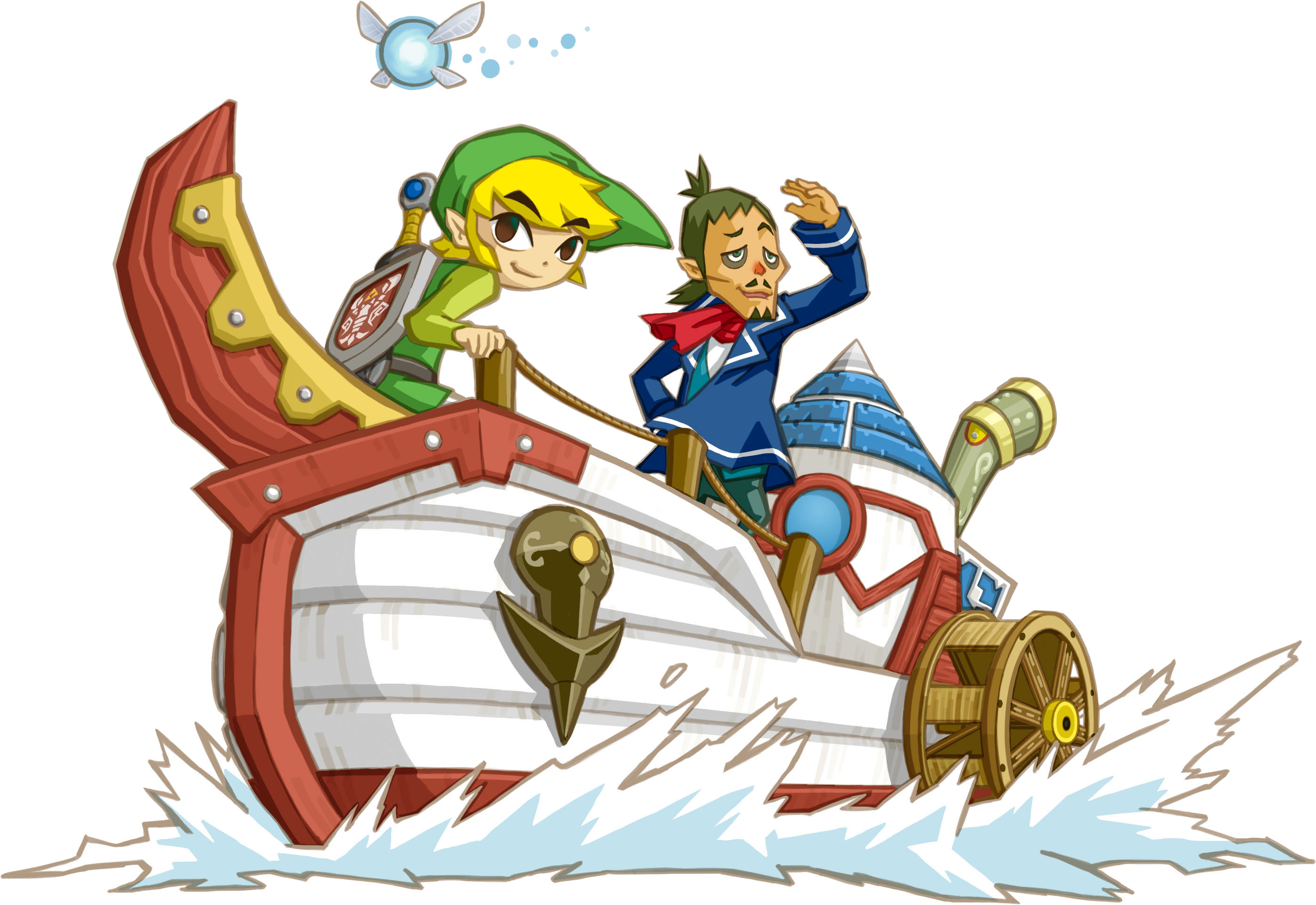Linebeck And Toon Link - Legend Of Zelda Phantom Hourglass Artwork (2798x1922)