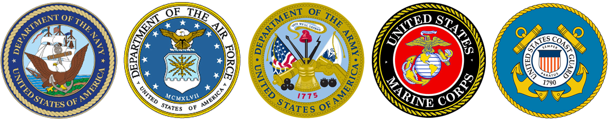 Bulletin Elks Association - Armed Forces Logos Vector (2061x418)