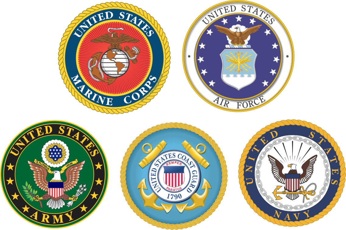 Army Emblems Clipart - Branches Of The Military Logos (1137x757)