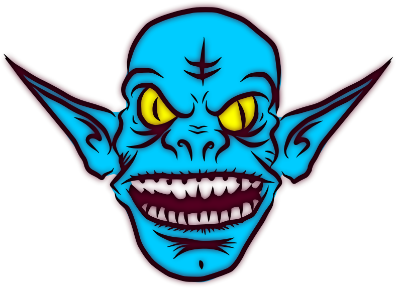 Bookshelf Battle Log - Goblin Face Png (1200x866)
