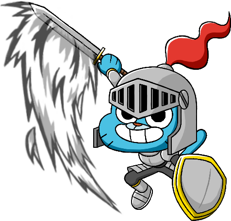Gumball The Knight By Radiumiven - The Amazing World Of Gumball (600x500)
