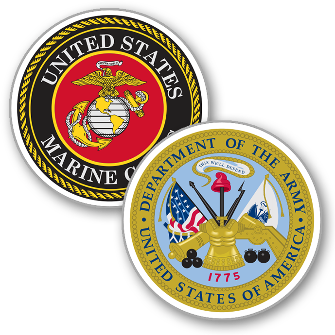 Armed Forces Decals - Department Of The Army (700x700)