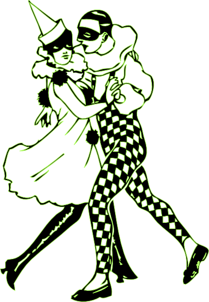 Dance Mod Green Clip Art At Clker - Harlequin Clip Art (414x599)