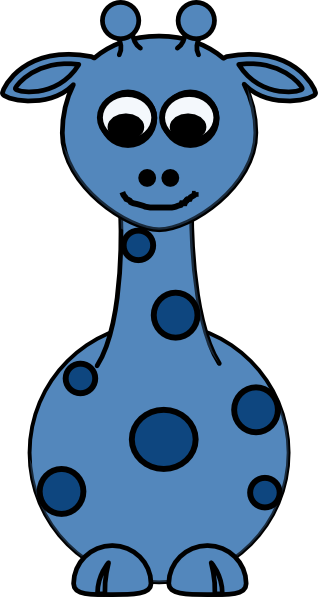 Giraffe-front Blue Svg Clip Arts 318 X 597 Px - Blue Giraffe Clipart (318x597)