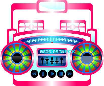 Boombox Boom Box Cassette Recorder Ghetto - Pop Music Clip Art (419x340)