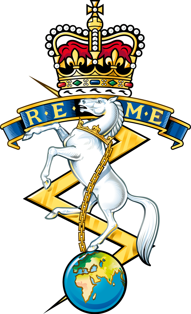 Royal Electrical And Mechanical Engineers Cap Badge - Royal Military Academy Sandhurst (734x1210)