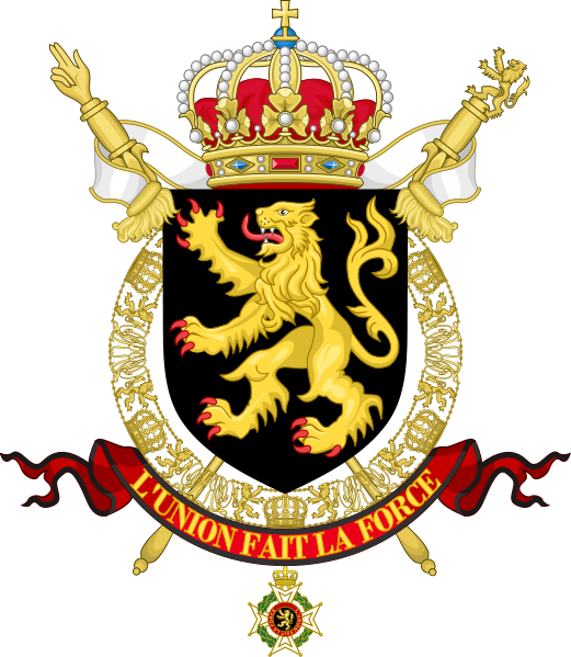 521px State Coat Of Arms Of Belgium Svg - Belgian Coat Of Arms (521x599)