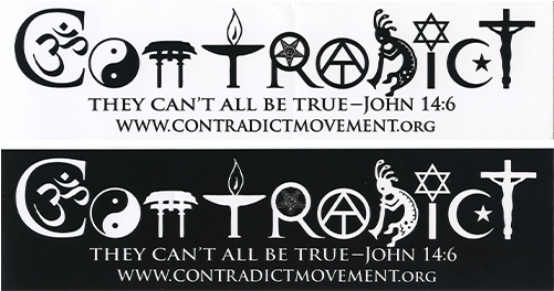 Contradict Auto Bumper Sticker - Religion - (500x500) Png Clipart Download