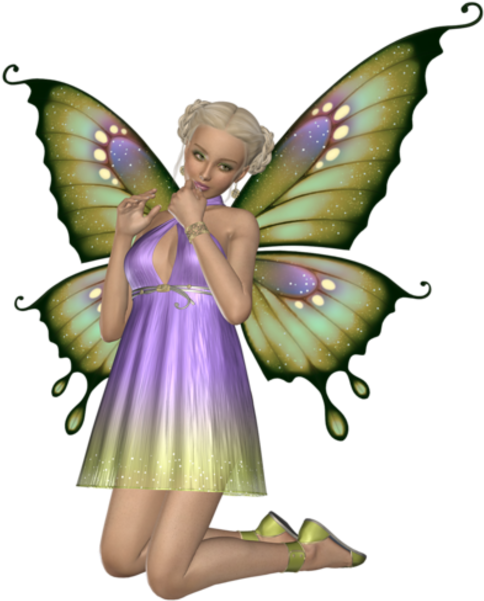 Tubes Anges Elfes Fees - Blonde Karte Prinzessin-gruß (531x616)