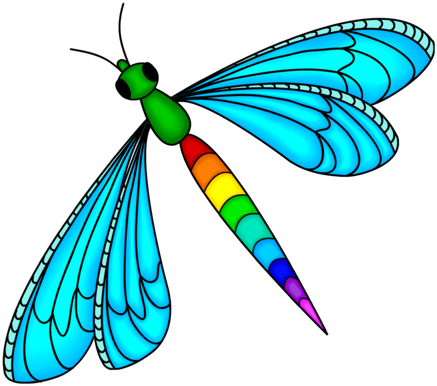 Rainbow Dragonfly By Kellyta20 On Deviantart - Transparent Dragonflies Clipart (900x793)