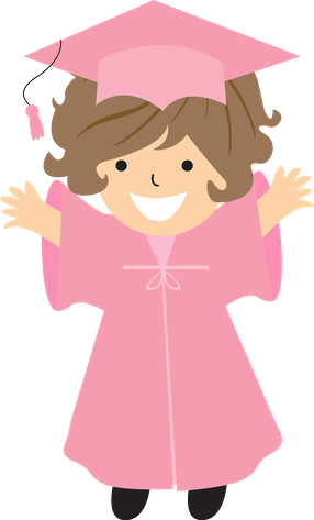 Pin Pre School Graduation Clip Art - Graduation Girl Clipart Pink (286x473)