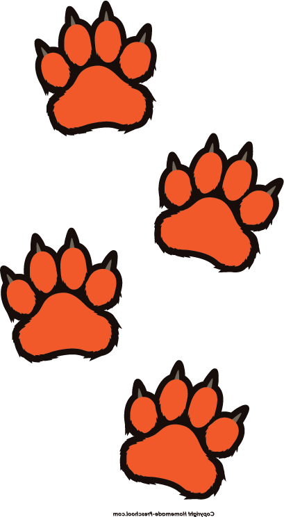 Home Free Clipart Paw Prints Clipart Tiger Paw Prints - Paw (409x744)