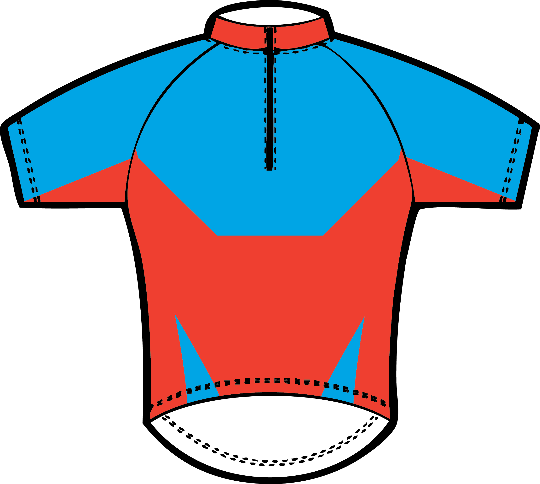 Cycling Jersey Blue Red T Shirt - Blue (2262x2026)