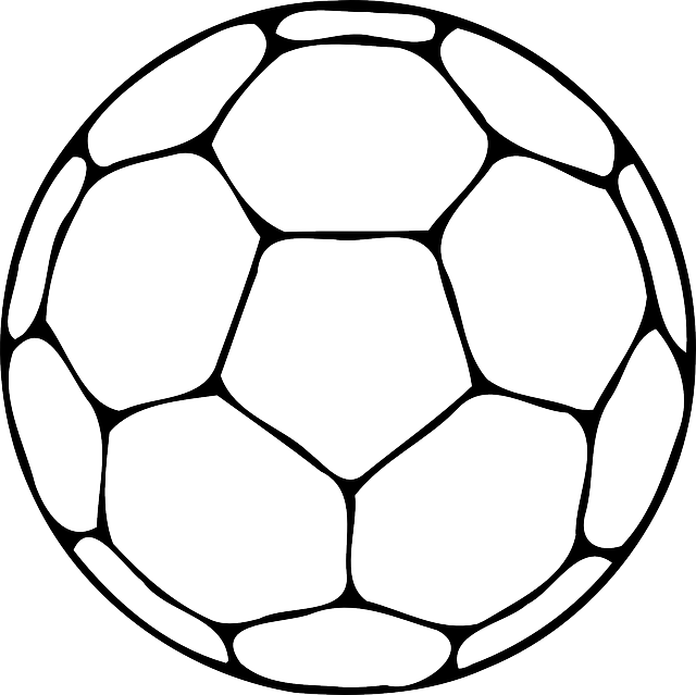 Black, Icon, Outline, Hand, Drawing, Soccer - Handball Ball (640x639)