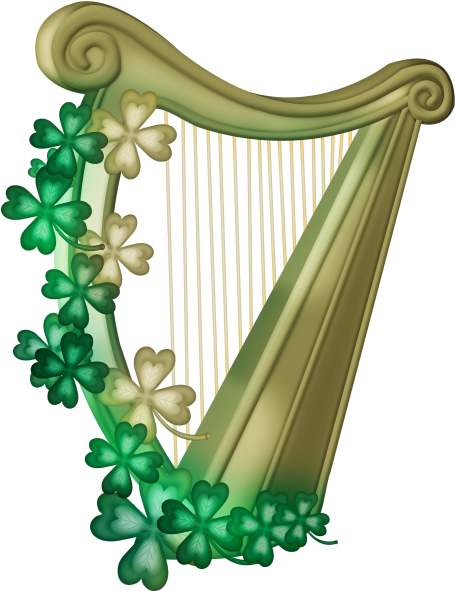 Svet Klip-artu - Clipart Irish Harp (495x651)