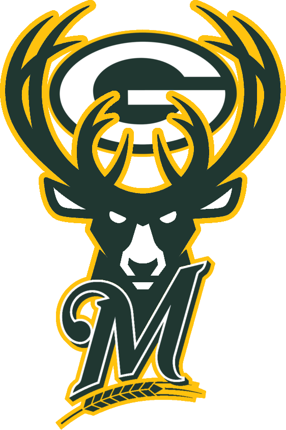 Share This Post - Packers Brewers Badgers Bucks Logo (562x844)