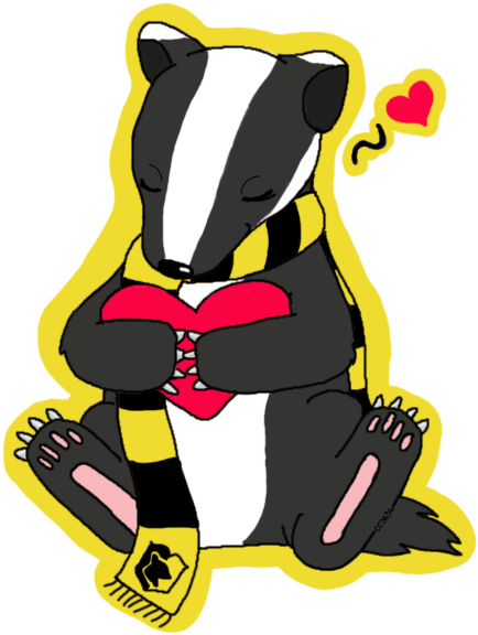 Badger Clipart Hufflepuff - Cute Hufflepuff Badger (500x600)