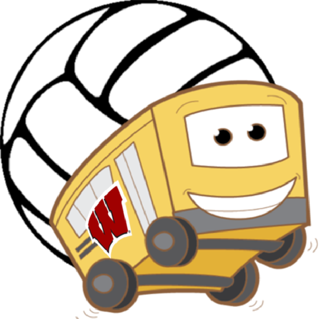 Badger Vb Fan Bus - Volleyball Black And White (639x639)