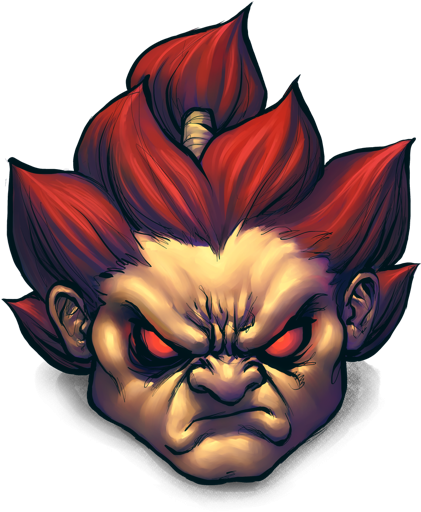 Akuma Street Fighter Clipart - Street Fighter Akuma Hair (512x512)