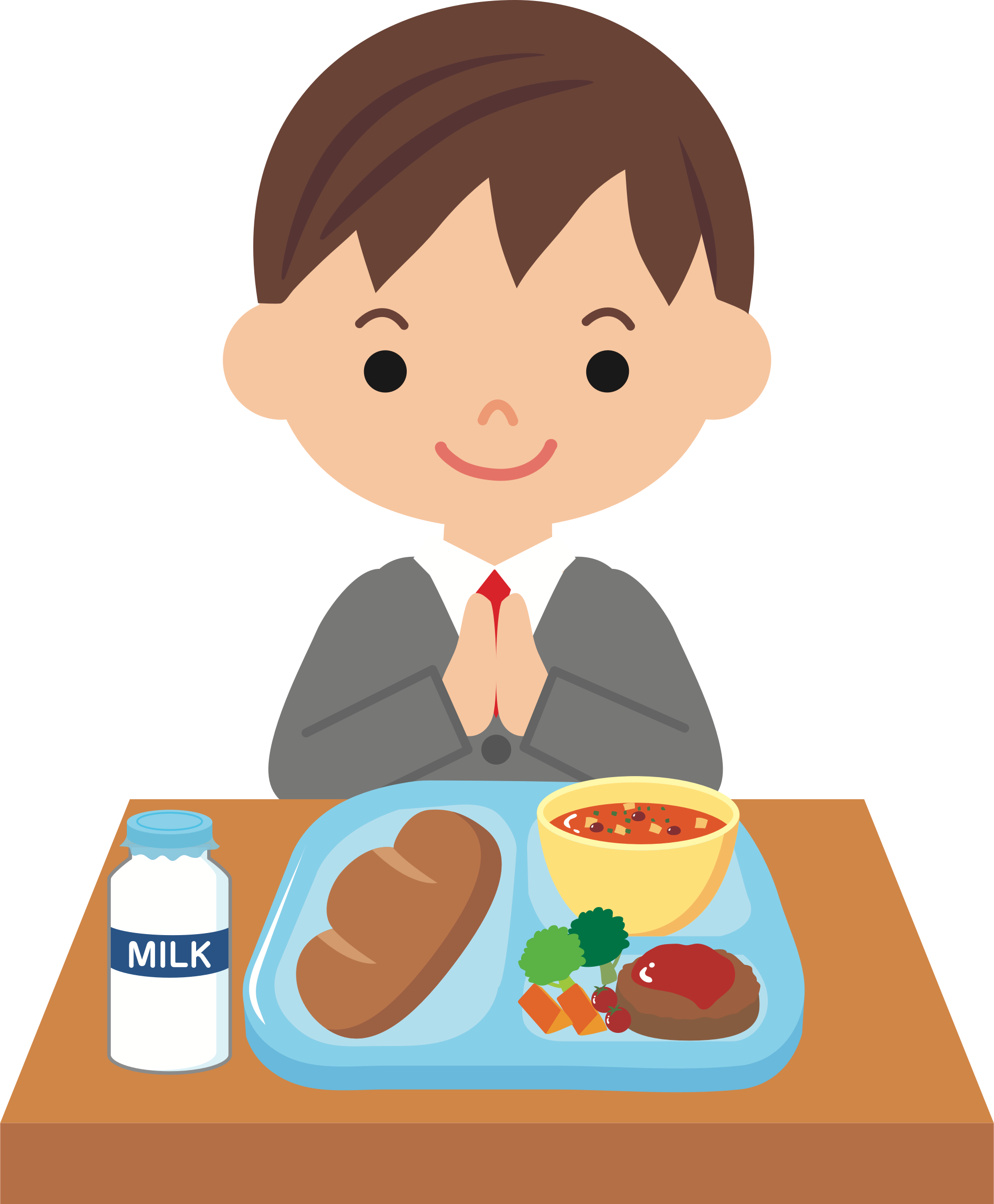 Child Eating Lunch Download - Pray Before Meal Clipart (1982x2400)