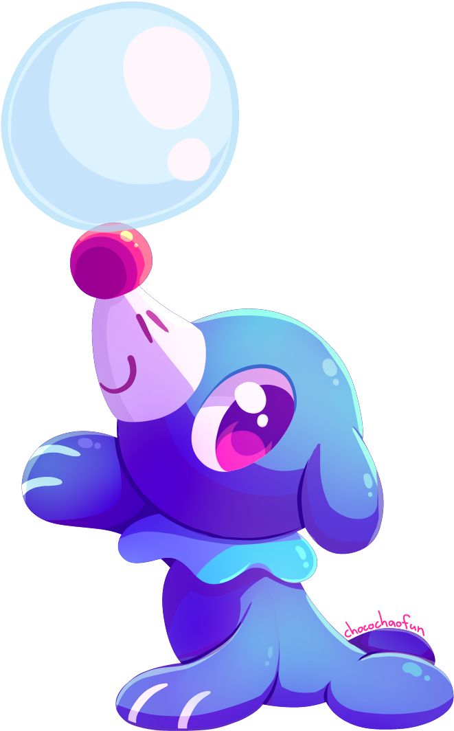 Popplio - Blue Pokemon With Red Nose (798x1141)