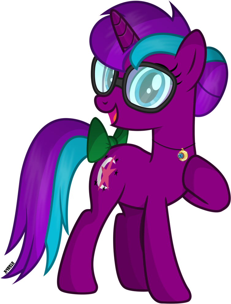 A4r91n, Bow, Glasses, Hair Bun, Hoof On Chest, Jewelry, - Cartoon (800x1024)
