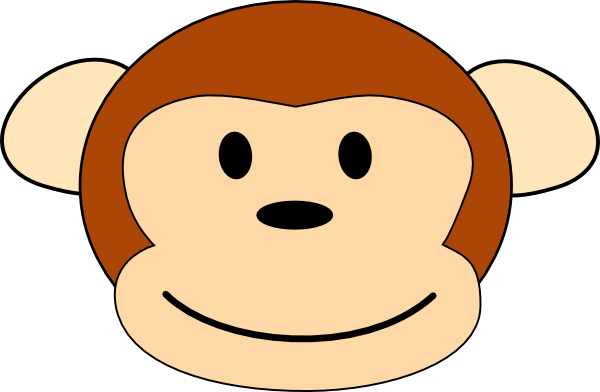 Monkey Head Pic Clip Art - Monkey Face Clip Art (600x392)