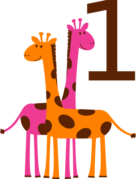 First Birthday Giraffes Clip Art - Giraffe For Kid (450x593)