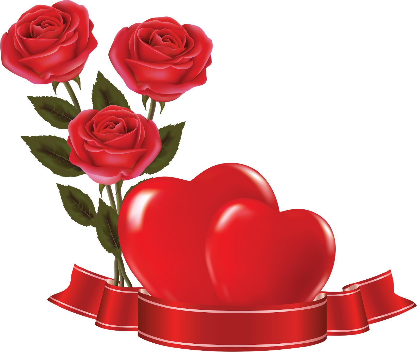 Free Png - Heart With Red Rose (1600x1348)