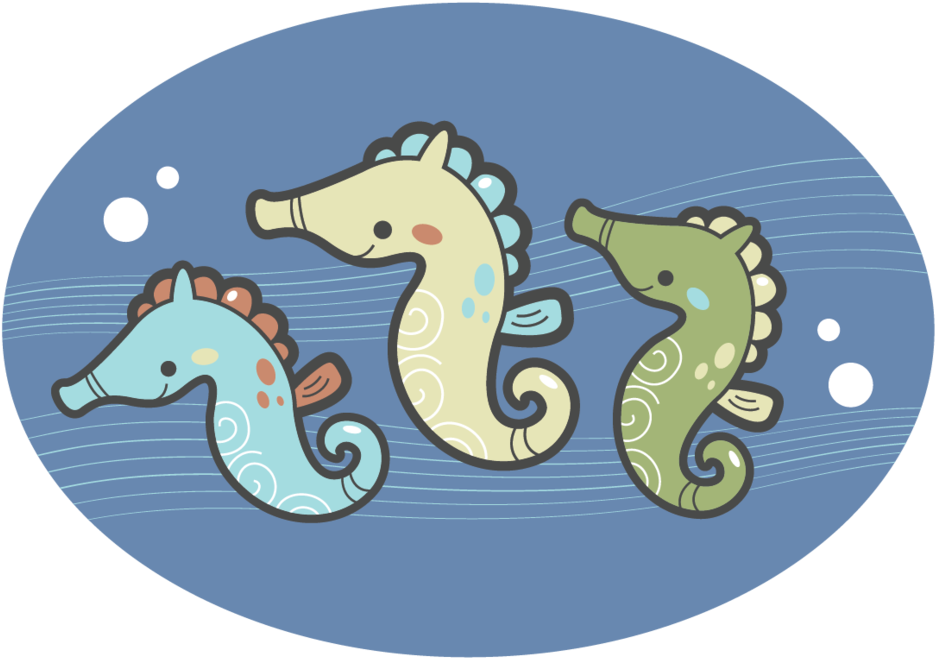 Seahorses-02 - Cartoon (1000x718)
