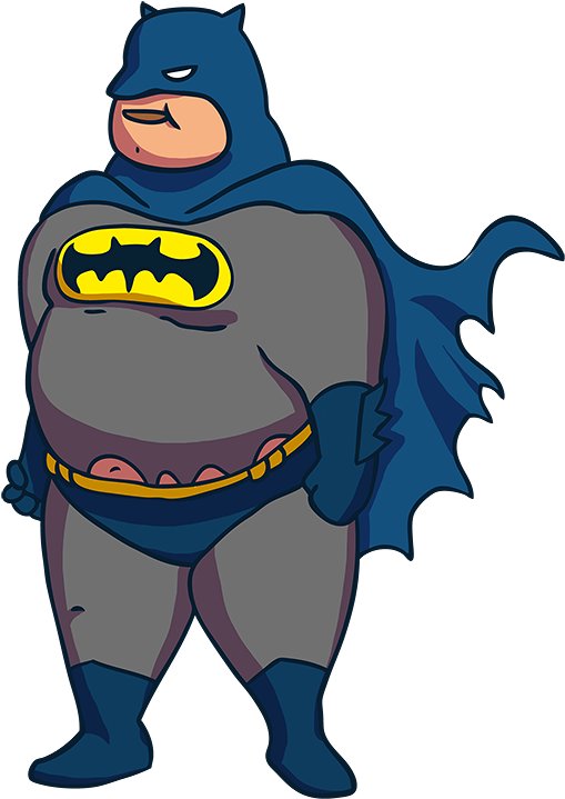 Superheroes If They Were Fat - Superheroes By Themselves (591x945)