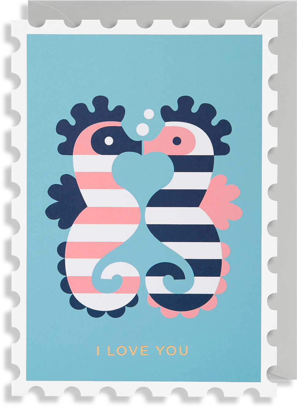 I Love You Seahorses Greeting Card - Greeting Card (1400x1499)