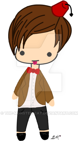Matt Smith Chibi By The Monster Cat - Cartoon (400x568)