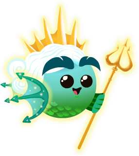 Fish With Attitude Neptune Fish Egg - Illustration (413x449)