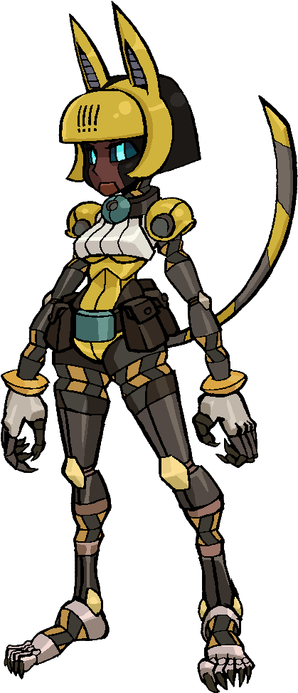 And Of Course Claptrap - Skullgirls Ms Fortune Old (450x985)