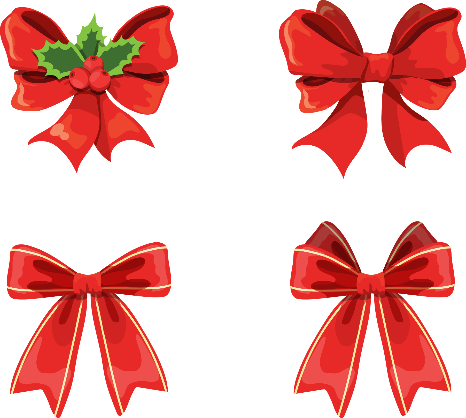 Christmas Euclidean Vector Vecteur - Free Christmas Png Red Bow (1804x1616)