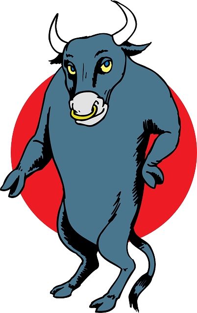 Tail Cartoon, Bull, Standing, Horns, Animal, Tail - Bull Standing Up Cartoon (402x640)