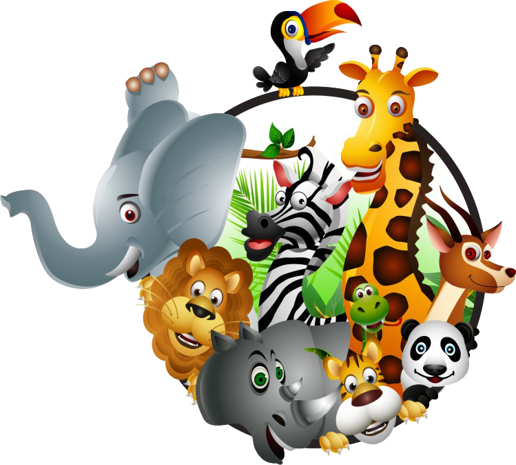 Animal Kingdom Clipart Safari Kid - Cartoon Wildlife (749x674)