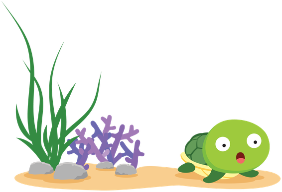 Sea Life - Turtle - Clipart - Flora Y Fauna Marina Animada (582x399)