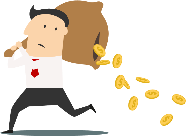 How Much Revenue Do You Generate For Your Competition - Losing Money Cartoon Png (846x747)