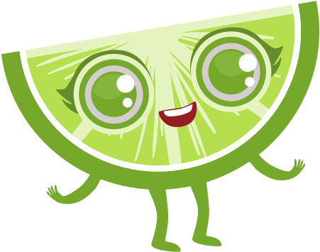 Kawaii Lime Slice Cartoon - Vector Graphics (550x550)