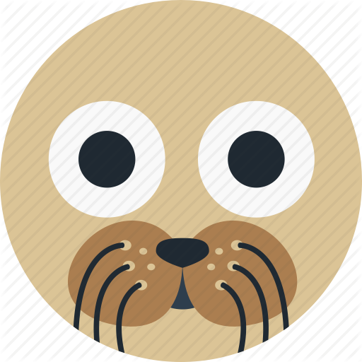 Mammal Seal Shape Icons - Cartoon Seal Face (512x512)
