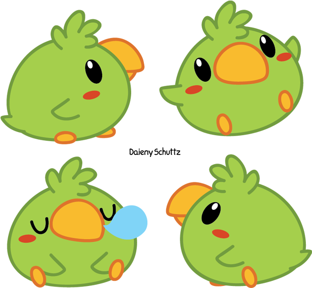 Chibi Parrot By Daieny - Drawing (650x603)