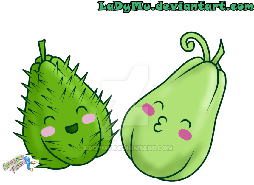 Chayotitos Kawaii By Ladymu - Drawing (900x718)