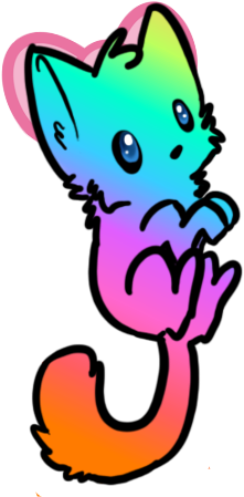 Rainbow Kawaii Kitty By Annoyingpuppy1 - Rainbow Kawaii Kitty (269x491)