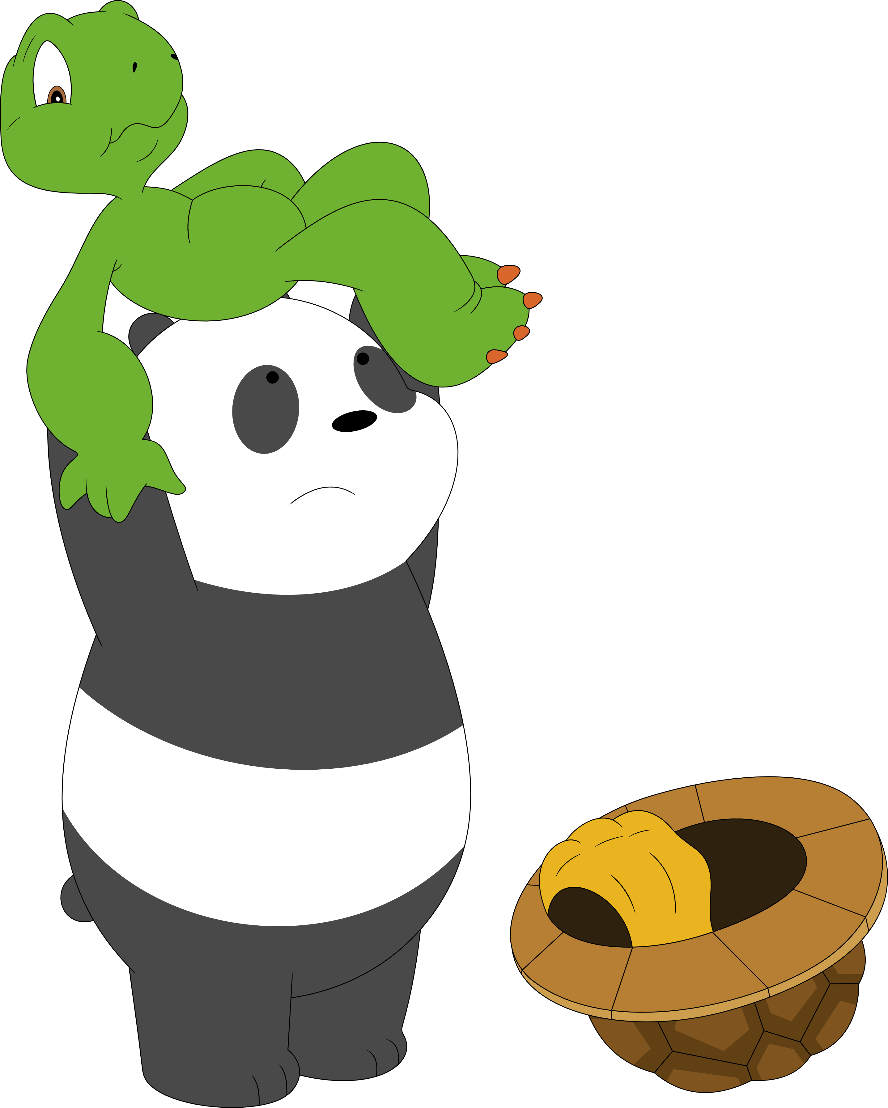 Panda De-shells Franklin By Porygon2z - Fan Art Franklin The Turtle (2873x3586)
